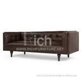 Modern Simple Design Leather Sofa for Living Room (3seater)