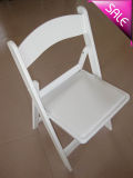 White and Black Resin Plastic Folding Chair