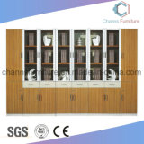 Wooden Office Furniture File Cabinet with Glass Doors