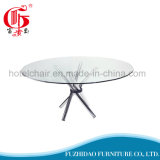 Round Shape Stainless Steel Wedding Table with Glass Top