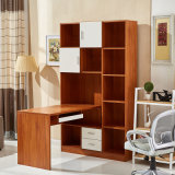 2018 Wooden Color Computer Desk with Book Cabinet