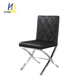 Comfortable Commercial Furniture X Chromed Legs PU Leather Catering Dining Chairs
