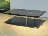 MDF with Veneer Stainless Steel Modern Style Functional Coffee Table (CJ-M08c)