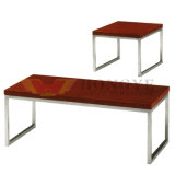 Steel Leg Wooden Painting Office Coffee Table (HY-403)