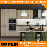 Oppein Fast Delivery Custom Melamine Wood Grain Kitchen Furniture (OP14-K010)
