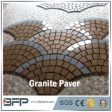 Rusty and Black Granite Meshed Cobblestone in Driving Way Paver