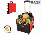 Free Sample High Quality Red and Black Folding Shopping Trolley