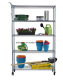 DIY Adjustable Chrome Flower Display Wire Shelving Rack for Greenhouse Use