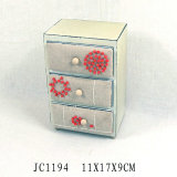 En71 Vintage Wooden Cabinet with Bead Embroidery