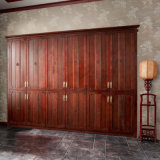 Chinese Style Solid Wood Dark Red Bedroom Wardrobe (YG31439)