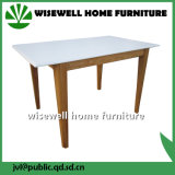Solid White Top Oak Table Rectangle Wooden Table