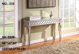 2017 New Console Table Clear Mirror Silver Leaf Wood Frame