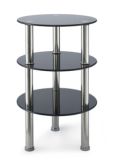 Round 3 Tier Glass Corner Table, Telephone Table (C023)