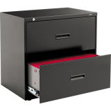 Black Two Drawer Lateral File Cabinet with Lock