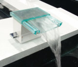 Bathroom Waterfall Basin Faucet with Glass Material