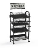 Four Tiers Beer Shelf Metal Shelf with Casters with CE (G-DS02)