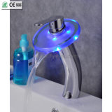 3 Color Water Tap Mixer Bathroom LED Basin Faucet (QH0820HF)