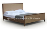 Italian Modern Wood Fabric Leather Bed Furniture