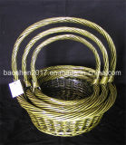 Green Wicker Baskets for Christmas Decoration