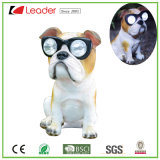 Customized Hand-Painted Polyresin Cute Dog Statue with Solar Light for Garden Ornaments, Make Your Own Solar Animal Sculptures