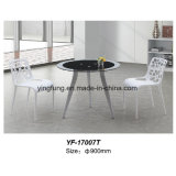 Modern Furniture Coffee Tea Table with Tempered Glass (YF-T17007)