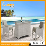 Hotel/Home Synthetic Rattan Uphostery Leather Outdoor Bar Table and Chair Garden Bistro Set Patio Furniture