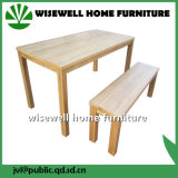 Ash Wood Dining Table Furniture with 2 Benches (W-DF-0638)