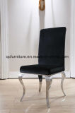 Black Fabric Stainless Steel Leg Dining Chair