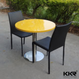 600X600mn Yellow Artificial Stone Round Coffee Table