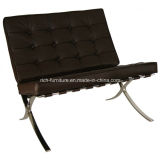 Stainless Steel Full Cow Leather Lounge Chair Barcelona Chair