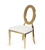 Golden Painting Titanium White PU Leather Dining Chair