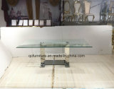 Simple Design Clear Glass Top Dining Table for Home Use