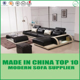 Luxury High Quality L Shape Leather Corner Sofa with Light