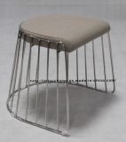Dining Restaurant Stackable Chrome Light Gray Wire Dining Bar Stools