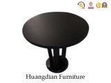 Black Round Small Wooden Tea Table Coffee Table (HD097)
