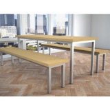 Cheap 6 People Wood Steel Restaurant Table and Seat