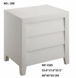 Super White Glass Decor Furniture 3 Drawer Cabinet
