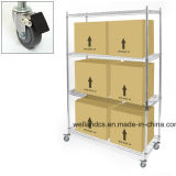 Adjustable 4 Tiers Display Metal Wire Shelf with Wheels 500ibs Per Shelf