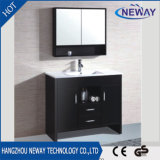 Black Mirror Cabinet Solid Wood Simple Bathroom Vanity Cabinet