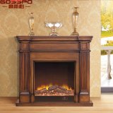European Style Antique Carved Solid Wood Fireplace Mantel (GSP14-004)