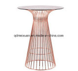 Gold-Plated High Wire Bar Table Wire Electroplating Gold Powder Spraying Paint Furniture Manufacturers Direct Marketing on Custom (M-X3713)