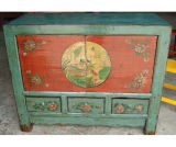 Chinese Antique Furniture Gansu Painted Cabinet Lwb089
