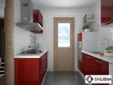 Red UV Modern Home Hotel Furniture Island Wood Kitchen Cabinet
