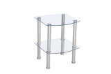 Small Glass Corner End Table (C018)