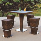 Hotel Furniture Bar Chair& Table Outdoor Synthetic Rattan Waterproof Bar Set (TG-JW86)