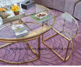 Round Tempered Glass Coffee Table with Chrome Leg