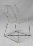 Morden Restaurant Stackable White Metal Wire Dining Chair