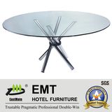 Futuramic Hotel Furniture Restaurant Furniture Glass Dining Table (EMT-FT608)