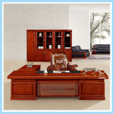 Fashion Large Wood Office Executive Boss Table with Side Cabinet