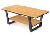 Wooden Office Tea Table with Metal Frame